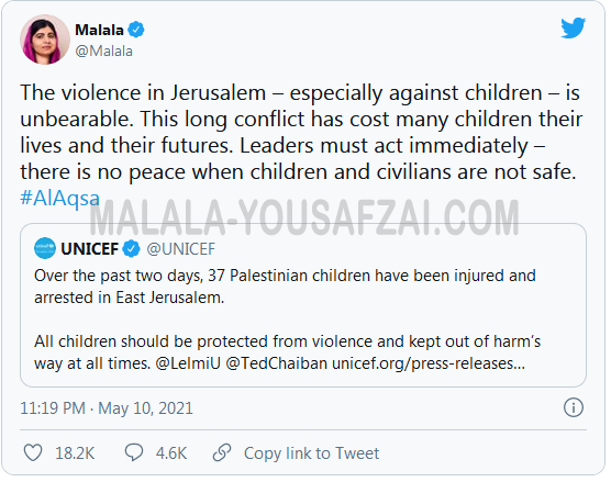 Malala Yousafzai dikecam karena mengabaikan “Israel” dalam tweet yang mengutuk